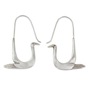 Elegant Sterling Silver Bird Earrings